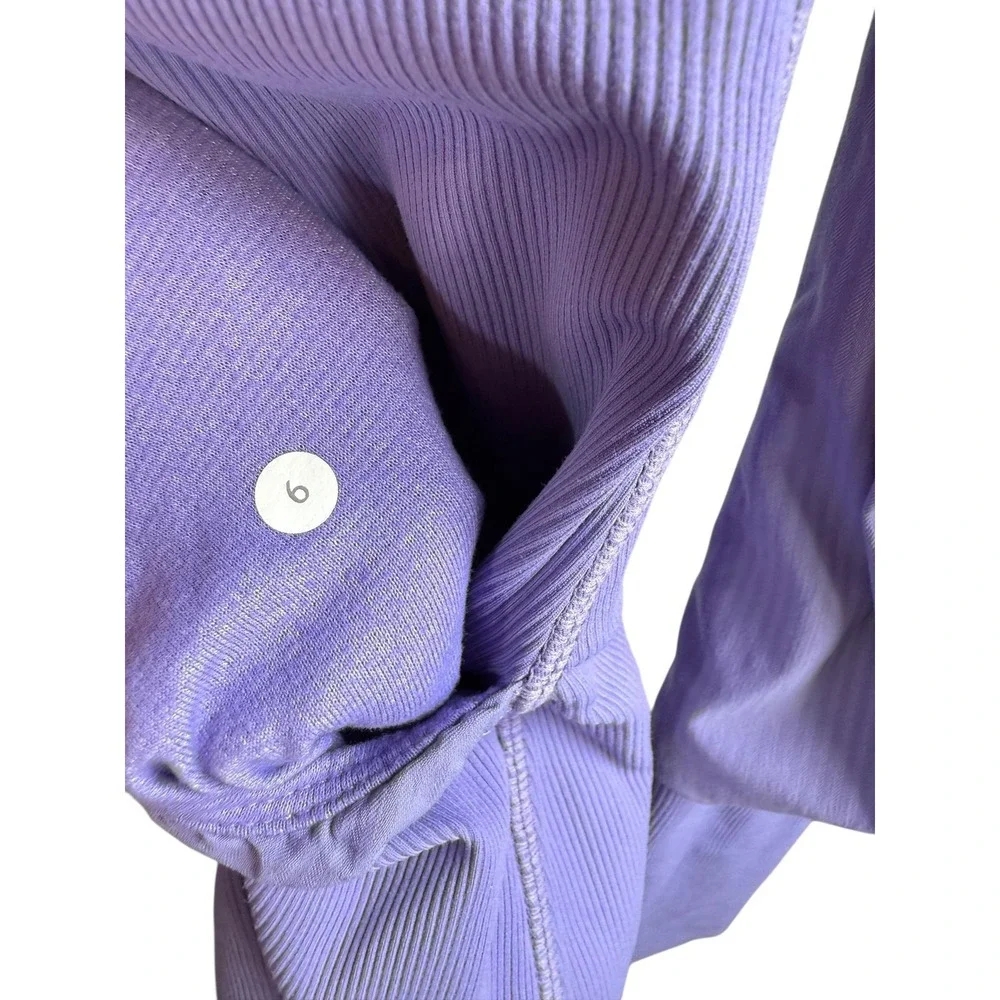 Lululemon Jacket Womens 6 Purple Hooded‎ Full Zip Thumbholes Ruched Pockets Yoga